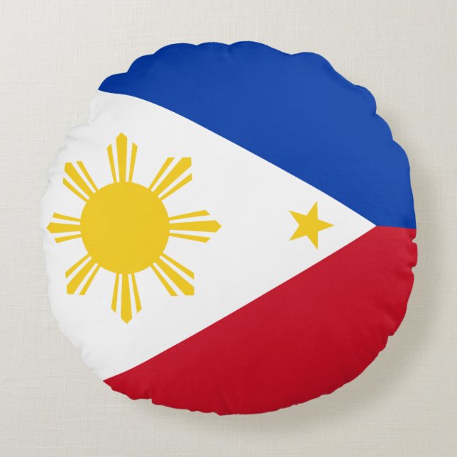 Round Throw Pillow with flag of Philippines (Front)