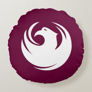 Round Throw Pillow with flag of Phoenix City