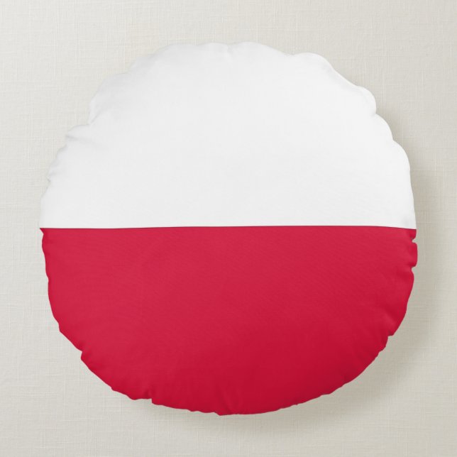 Round Throw Pillow with flag of Poland (Front)