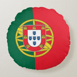 Round Throw Pillow with flag of Portugal