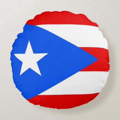 Round Throw Pillow with flag of Puerto Rico