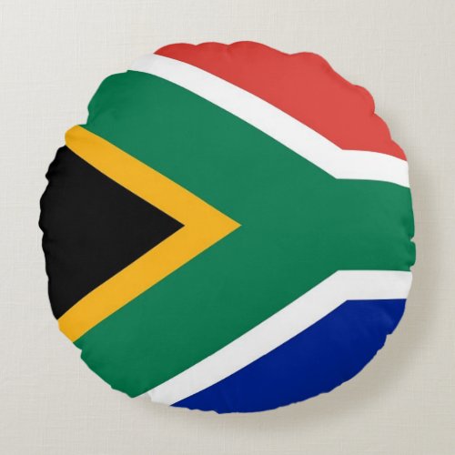 Round Throw Pillow with flag of South Africa