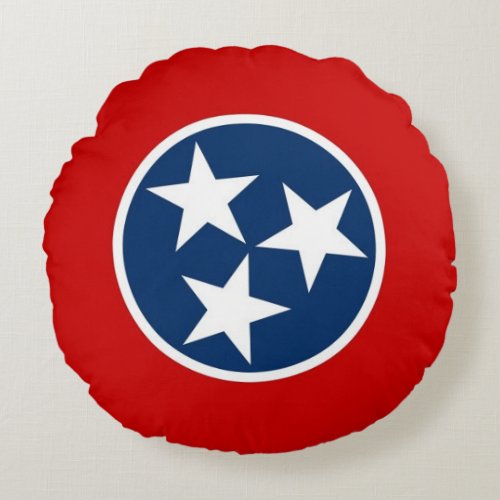 Round Throw Pillow with flag of Tennessee