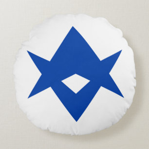 Round Throw Pillow with flag of Toyota City