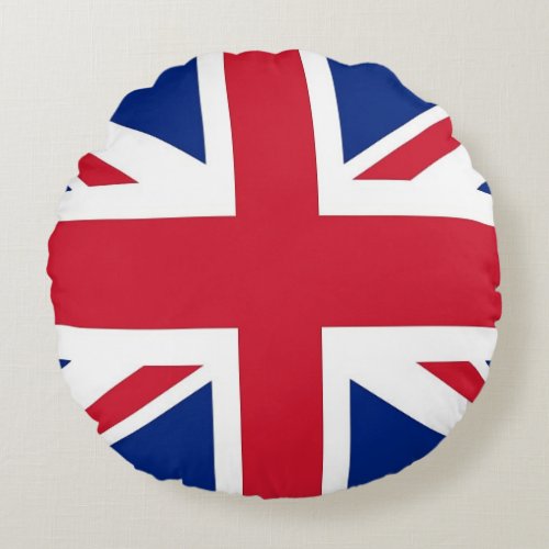 Round Throw Pillow with flag of United Kingdom