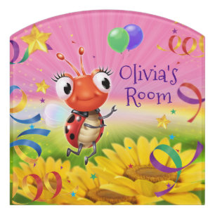 Round top bedroom sign Lil Ladybird picture.