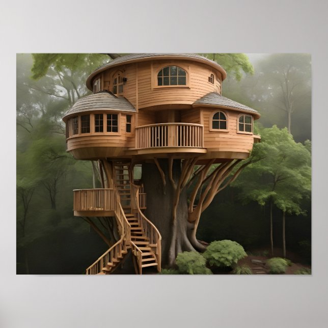 Round tree house poster (Front)