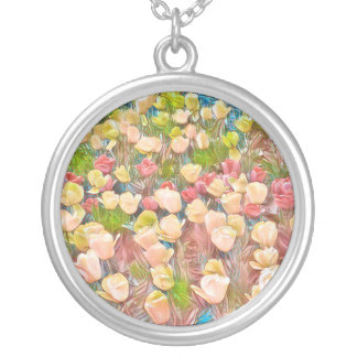 Round Tulip Pendant Necklace (Beauty)