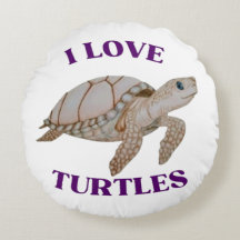Round Turtle Throw Pillow