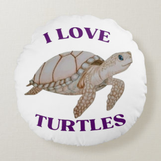 Round Turtle Throw Pillow