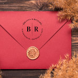 Round Typography & Wedding Initials Return Address Rubber Stamp<br><div class="desc">If you love formal and modern designs,  we've got the stamp for you! Our wedding rubber stamp features a round typography in elegant serif typeface with your initials in the center. Simply click on "Personalize this template" and start adding your details!</div>