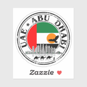 Round UAE Abu Dhabi Flag Seal Sticker – Perfect