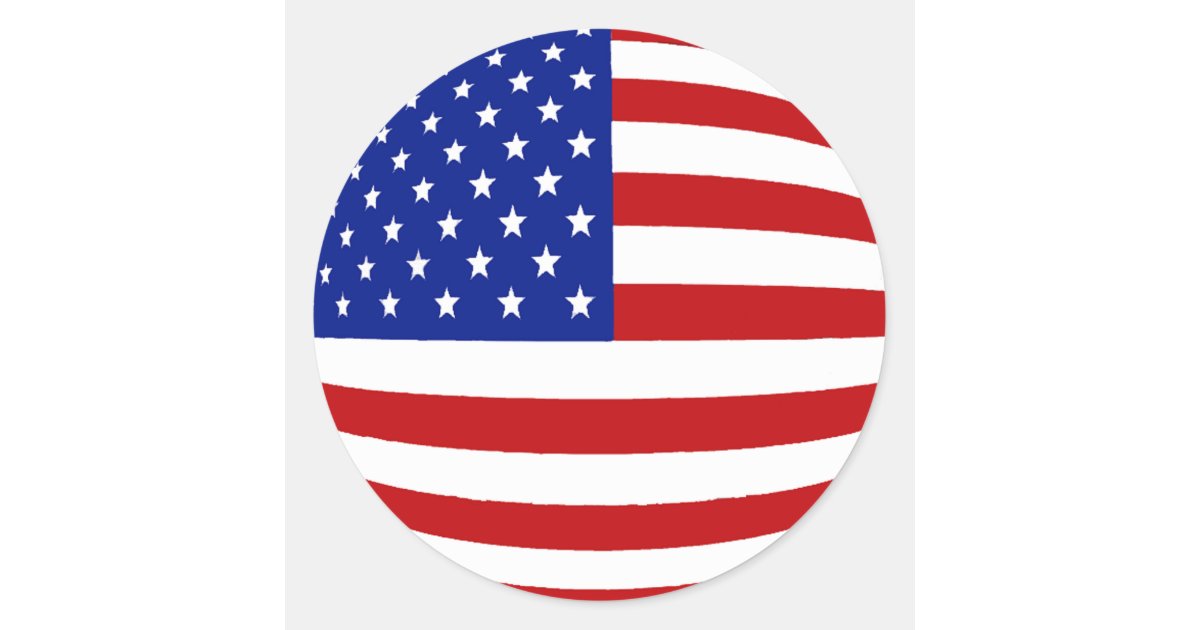 ROUND US FLAG CLASSIC ROUND STICKER | Zazzle.com