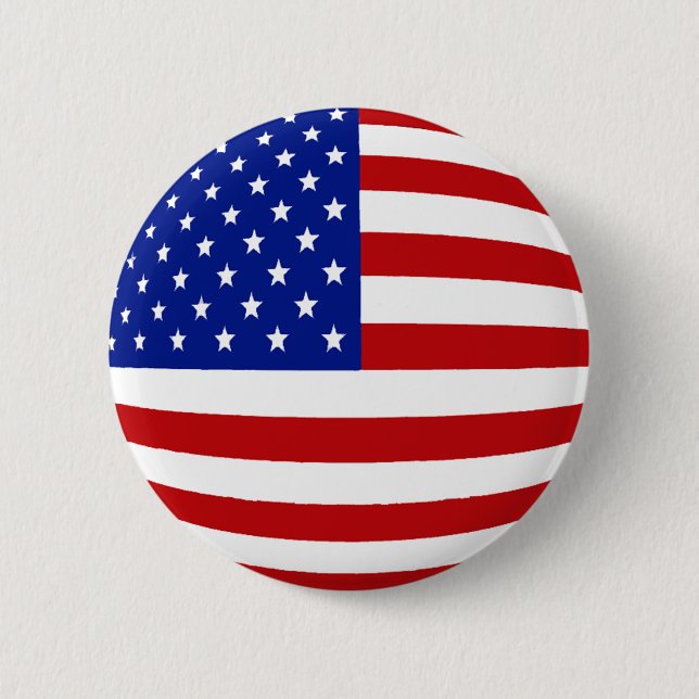 ROUND US FLAG PINBACK BUTTON (Front)