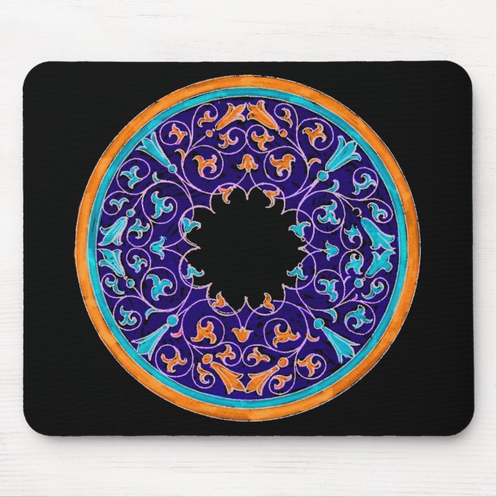 Round victorian era graphic mouse pad