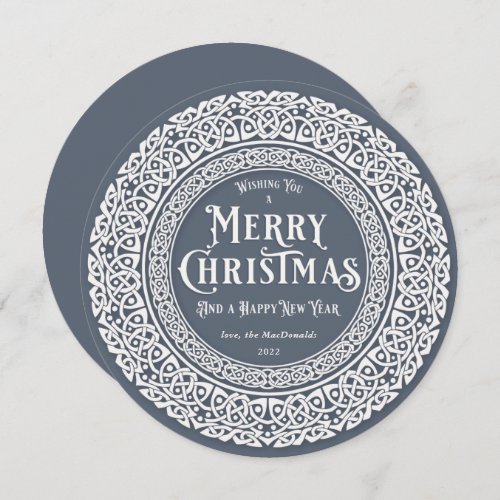 Round Vintage Blue + Off White Celtic