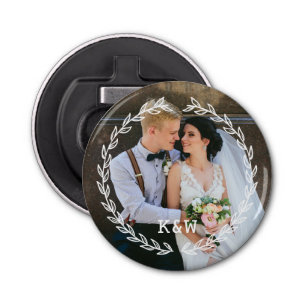 Round Vintage Frame Monogrammed Bottle Opener