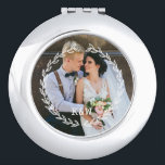 Round Vintage Frame Monogrammed Compact Mirror<br><div class="desc">Beautiful personalized photo design perfect for mother's day,  as a wedding or anniversary gift,  graduation gift,  etc.</div>