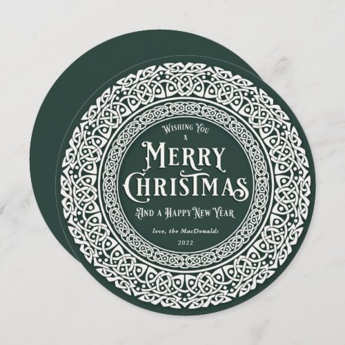 Round Vintage Green + Off White Celtic
