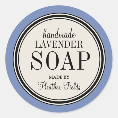 Round Vintage Label Frame Lavender Soap Template