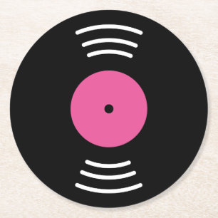Round vinyl music record paper novelty coaster set