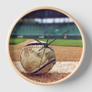 Round wall clock, Baseball Field. Clock