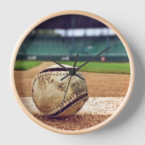 Round wall clock Baseball Field Clock