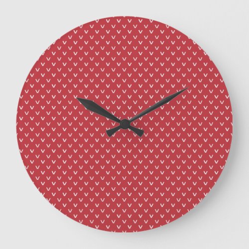 Round Wall Clock Rose Red and White Pattern Large Clock