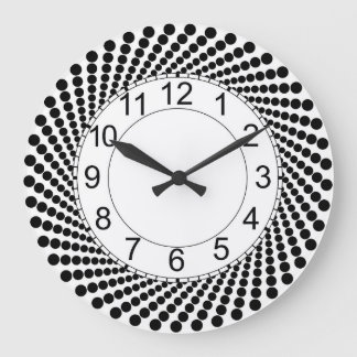 Round wall clock with black dots