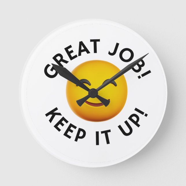 Round wall clock with emoji (Front)