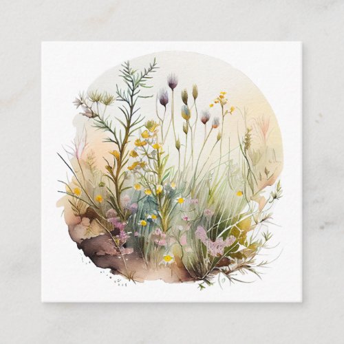 round watercolor art of rewilding and ungardening  enclosure card