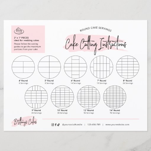 Round Wedding Cake Cutting Guides Blush Pink Logo | Zazzle