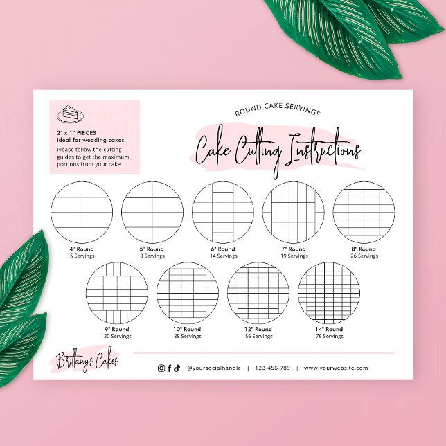 Round Wedding Cake Cutting Guides Blush Pink Logo (Creator Uploaded)