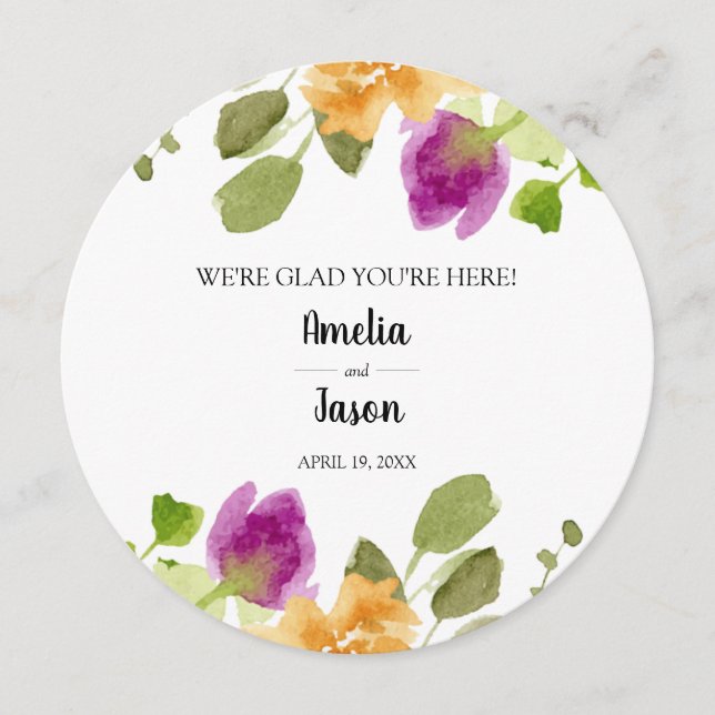 Round Wedding Dinner Plate Thank You (Front)