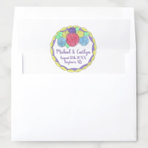 Round Wedding Engagement Party Cake Frosting Roses Envelope Liner