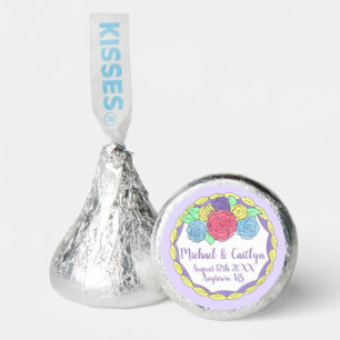 Round Wedding Engagement Party Cake Frosting Roses Hershey®'s Kisses®