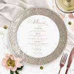 Round Wedding Menu Elegant Calligraphy<br><div class="desc">A simple chic calligraphy wedding menu card. I do offer a free customisation service,  if you have any questions or special requests,  please feel free to contact me.</div>