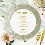 Round Wedding Menu Simple Elegant Gold Calligraphy<br><div class="desc">A simple chic calligraphy wedding menu card. I do offer a free customisation service,  if you have any questions or special requests,  please feel free to contact me.</div>