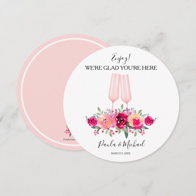 Round Wedding Rehearsal Dinner Plate Thank You (Front/Back)