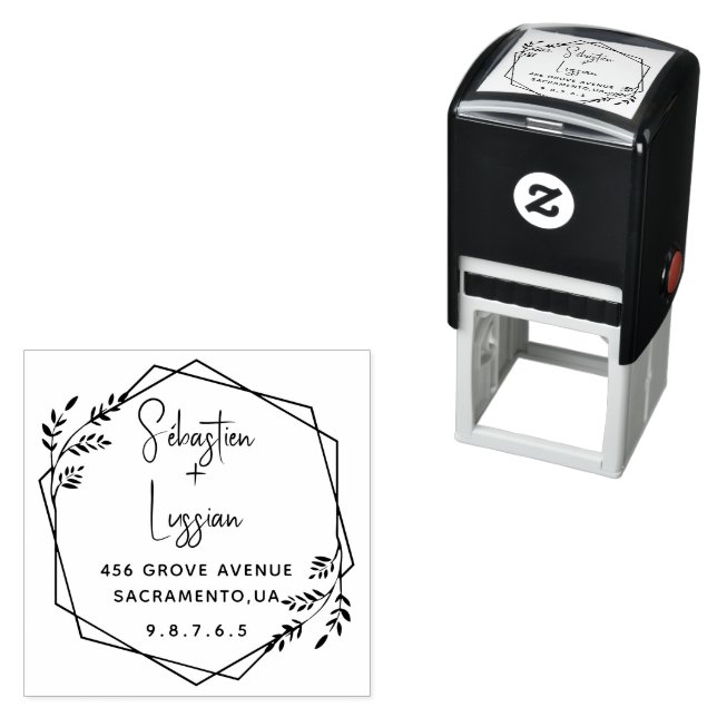 Round Wedding Self-inking Stamp (In Situ)