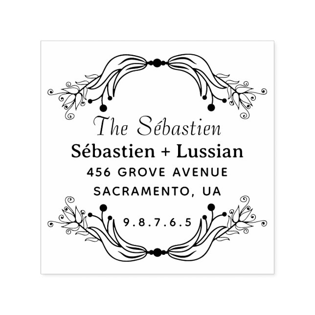 Round Wedding Self-inking Stamp (Design)