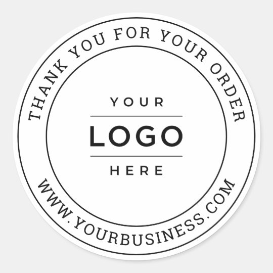 Round White Custom Business Logo Branded Classic Round Sticker