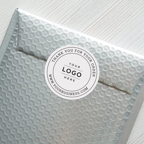 Round White Custom Business Logo Branded Classic Round Sticker