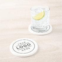 Round White Custom Business Logo Branded Coaster