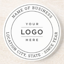 Round White Custom Business Logo Branded Coaster