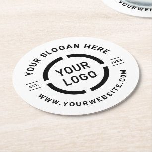 Round White Custom Logo Branded Promotional Round Paper Coaster