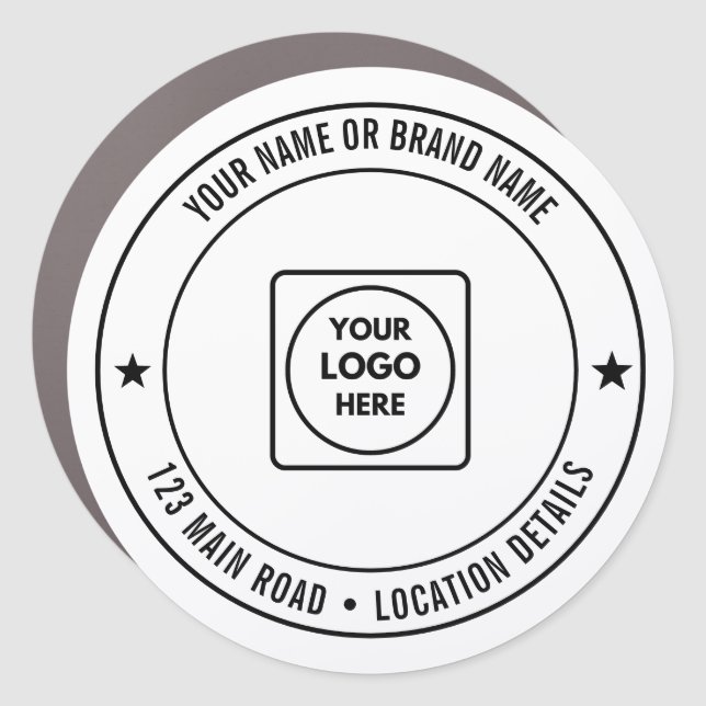 Round White Custom Logo Vehicle Promotion Magnet (Front)