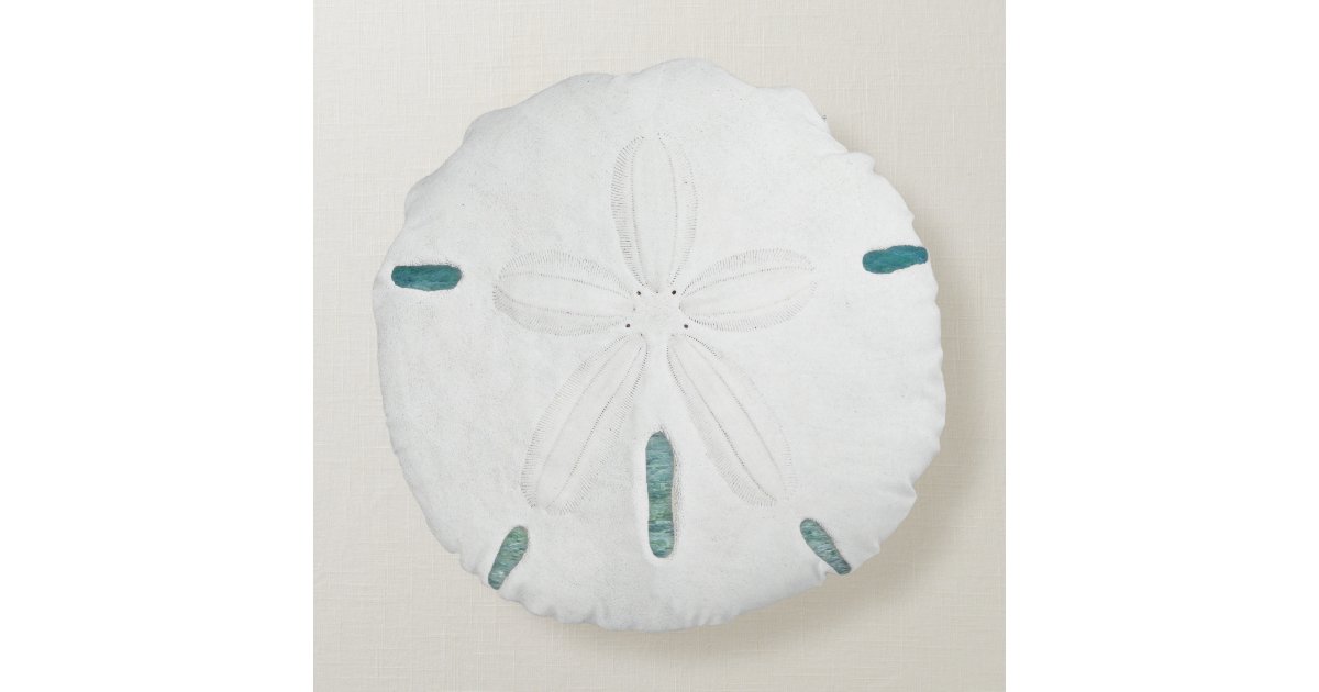 Round White Sand Dollar Home Decor Pillow Zazzle.com