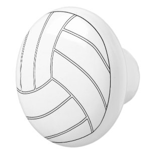 Round White Volleyball Drawer Knob Pull