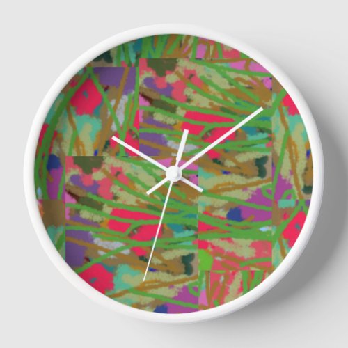 Round White Wood Wall Clock With Lovely Floral